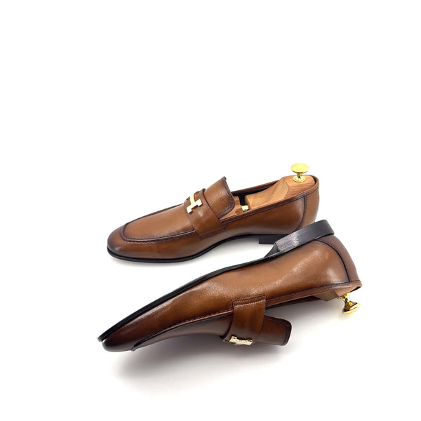 C Collection Nappa Leather H Loafer - Brown
