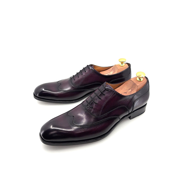 Ugo Vasare Leather Wingtip Oxford - Purple