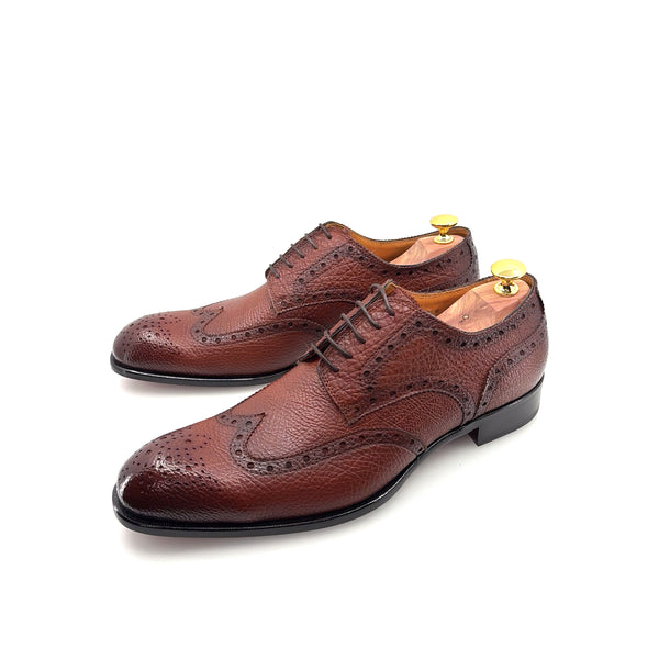 Ugo Vasare Llama Leather Wingtip Oxford - Tan