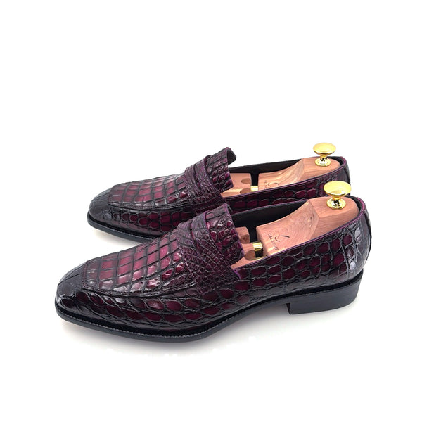 Maurice Mirage Custom Made Alligator Loafer - Aubergine