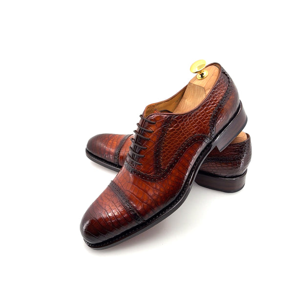 Ugo Vasare Alligator Oxford - Camel
