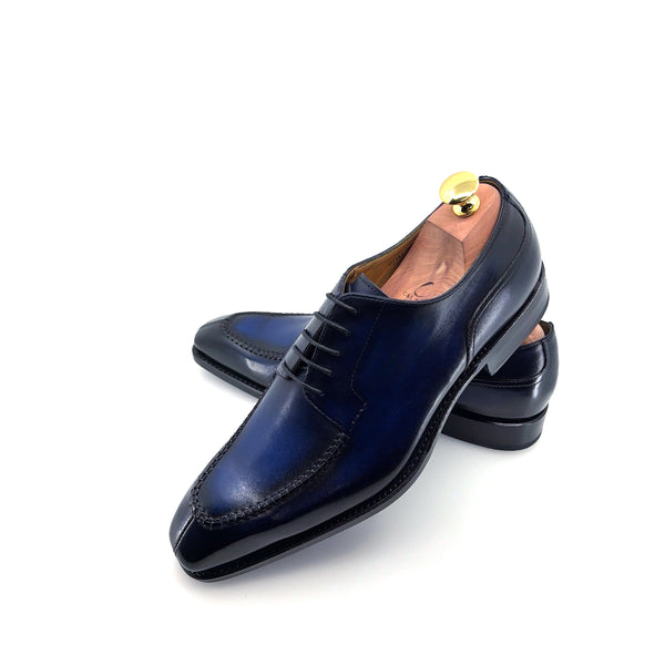 Ugo Vasare "Norman" Calfskin Lace-Up Split-Toe Oxford - Navy