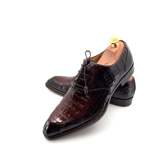 Mezlan Crocodile Oxford - Sport/Brown