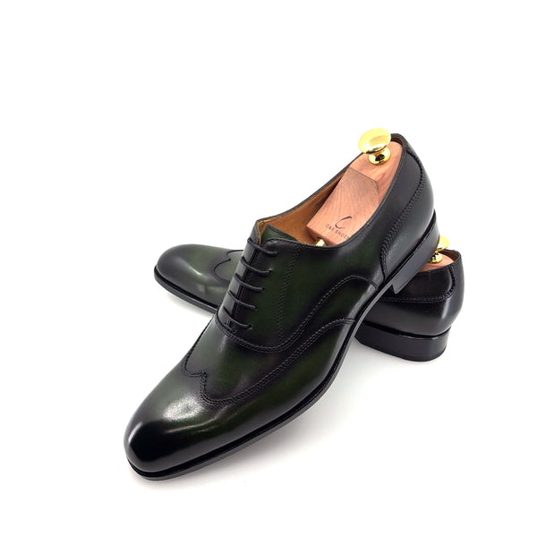 Ugo Vasare Leather Wingtip Oxford - Green