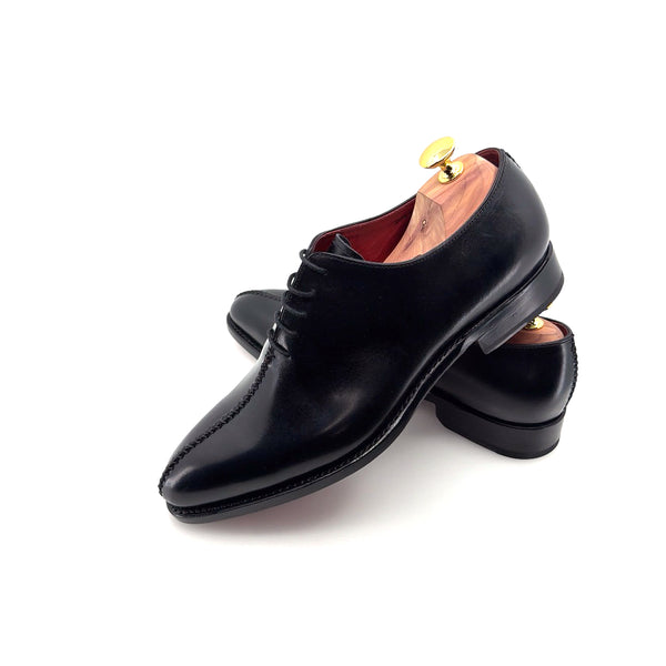 Ugo Vasare "Derrick" Burnished Calfskin Lace-Up Oxford Black