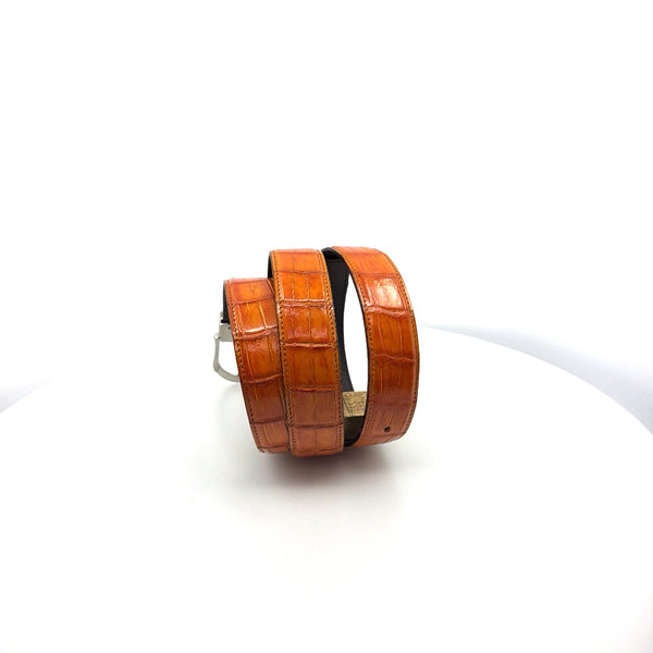 Maurice Custom Alligator Belt - Tangerine
