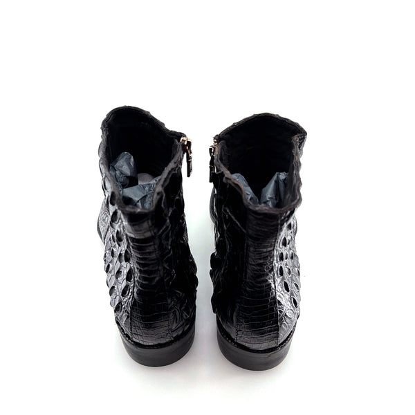Maurice El Paso Hornback Custom Made Alligator Boot Black