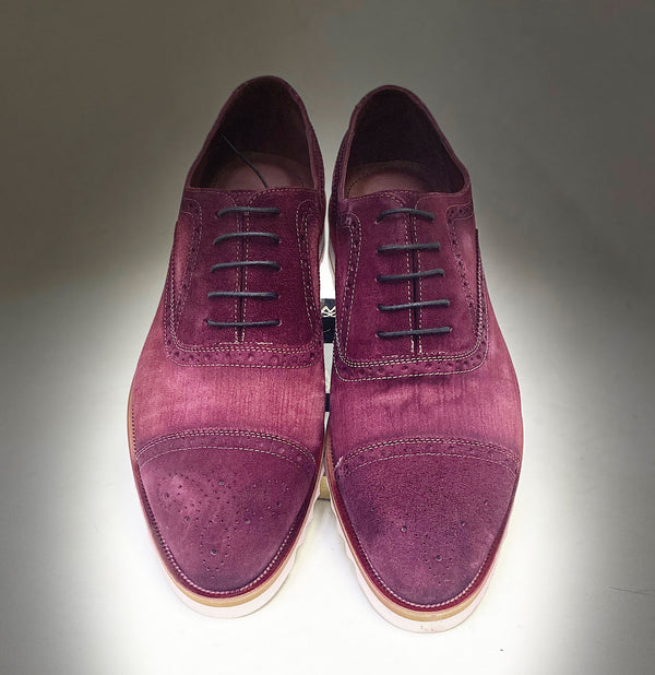 C Collection Suede Oxford - Burgundy