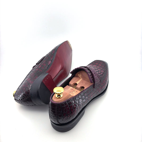 Maurice Mirage Custom Made Alligator Loafer - Aubergine
