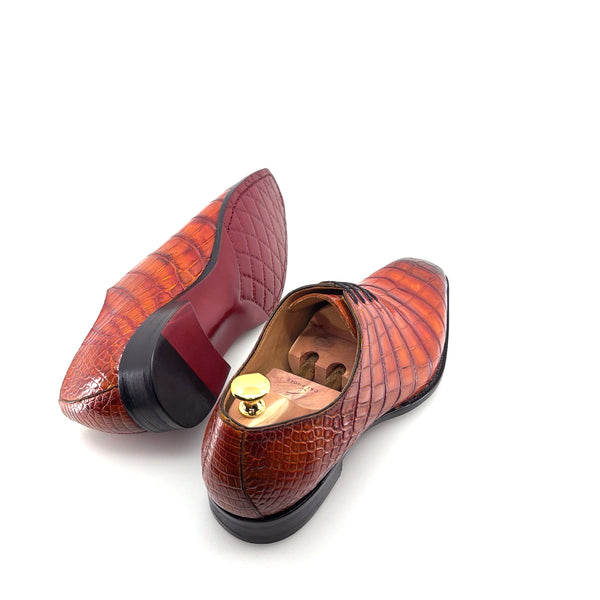 Maurice Custom Alligator Lace-Up Collab with Mr. Maximoff 3.0 - Magma