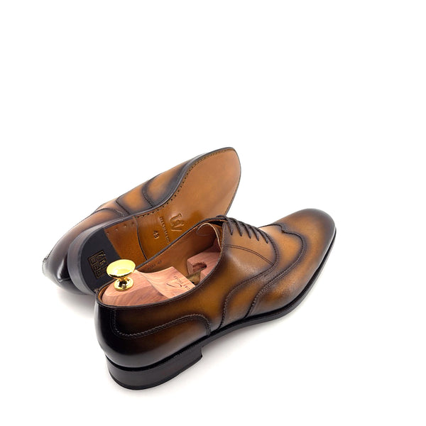 Ugo Vasare Leather Wingtip Oxford - Caramel
