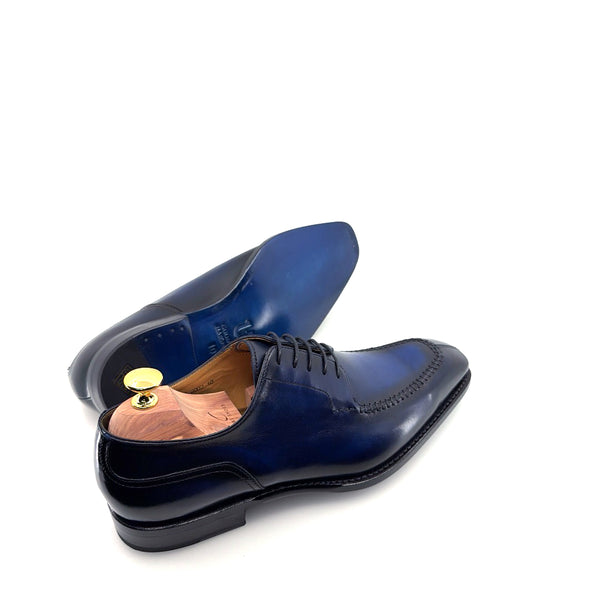 Ugo Vasare "Norman" Calfskin Lace-Up Split-Toe Oxford - Navy
