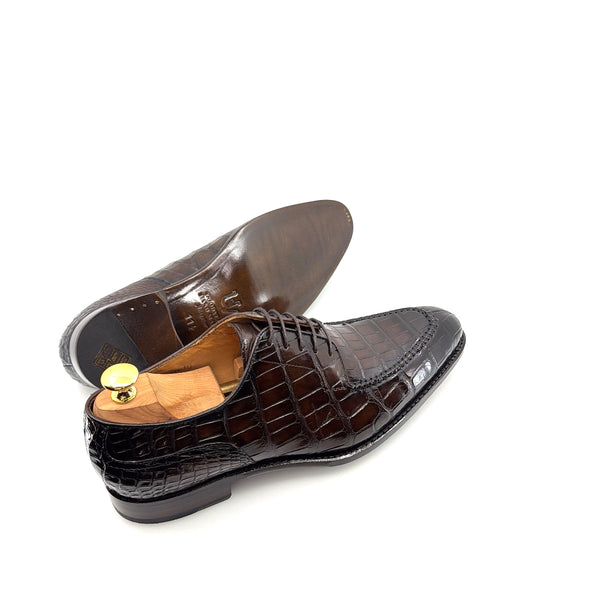 Ugo Vasare Alligator Lace-Up Shoe - Brown