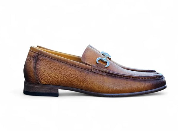 Carrucci Leather Loafer - Cognac