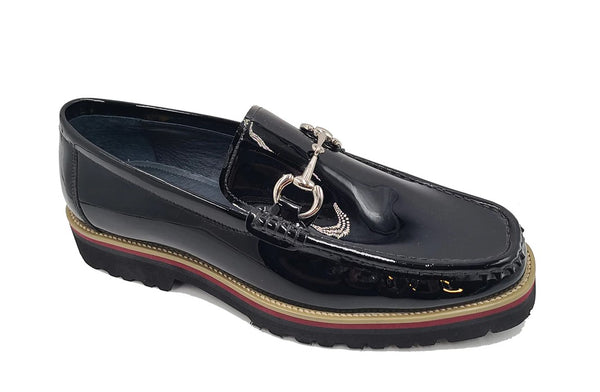 Carrucci Patent Leather Loafer - Black