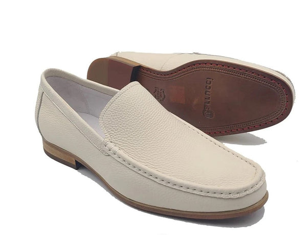 Carrucci Leather Loafer - Bone