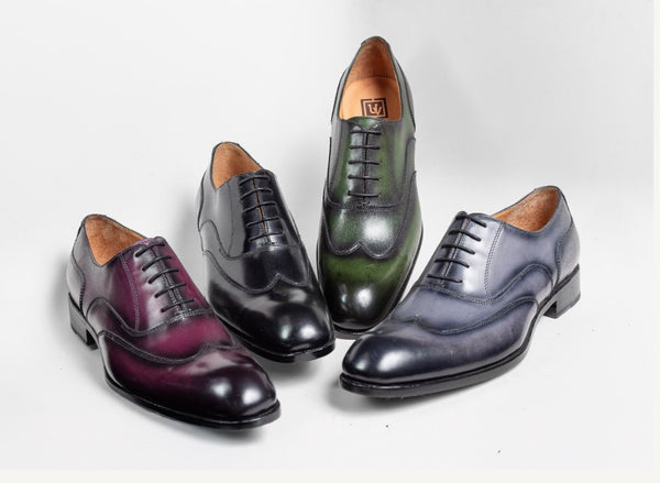 Ugo Vasare Leather Wingtip Oxford - Grey