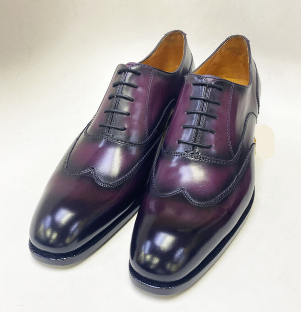 Ugo Vasare Leather Wingtip Oxford - Purple