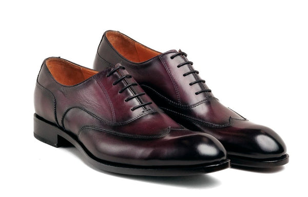 Ugo Vasare Leather Wingtip Oxford - Purple