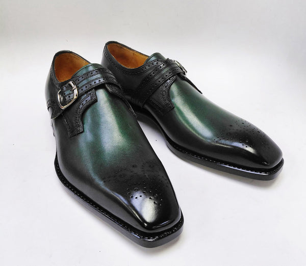 Ugo Vasare New Eric Leather Monkstrap - Green
