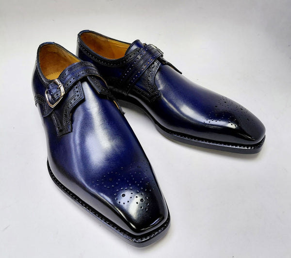 Ugo Vasare New Eric Leather Monkstrap - Blue