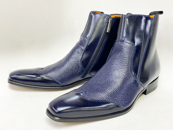 Mezlan Deerskin Boot - Navy