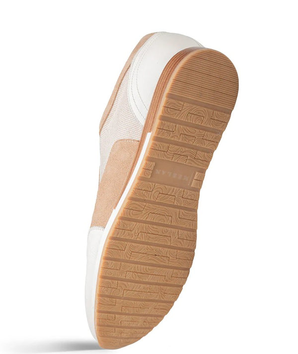 Mezlan Riumar Suede/Linen Sneaker - Bone/Sand