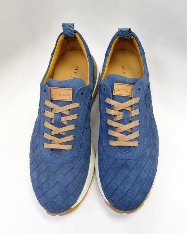 Mezlan Woven Suede Sneaker - Blue