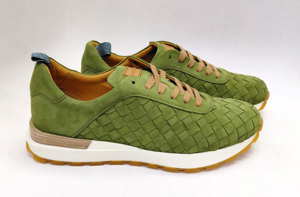 Mezlan Woven Suede Sneaker - Green