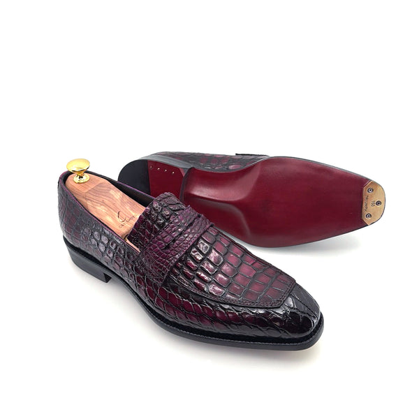 Maurice Mirage Custom Made Alligator Loafer - Aubergine