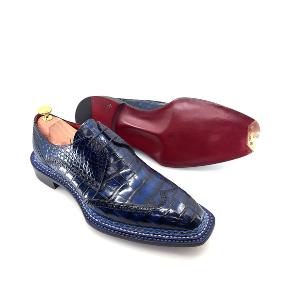 Maurice Custom Alligator Lace-Up Collab with Mr. Maximoff 2.0 - Deep Ocean