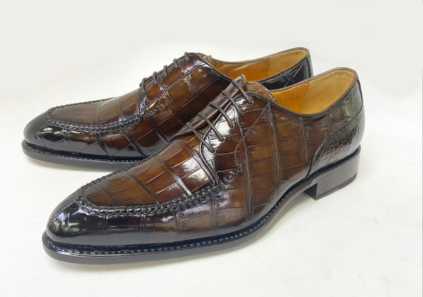 Ugo Vasare Alligator Lace-Up Shoe - Brown