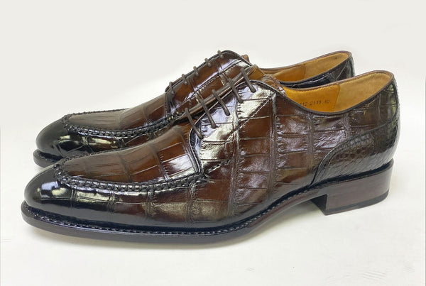Ugo Vasare Alligator Lace-Up Shoe - Brown