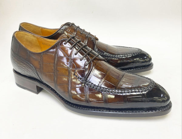 Ugo Vasare Alligator Lace-Up Shoe - Brown