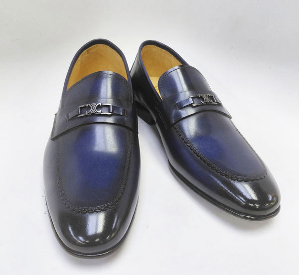Maurice Leather Bit Loafer - Navy