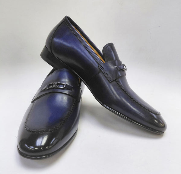 Maurice Leather Bit Loafer - Navy