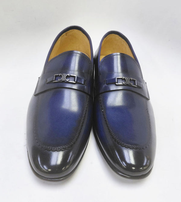 Maurice Leather Bit Loafer - Navy