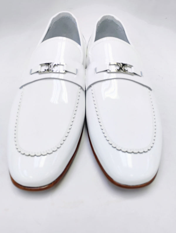 Maurice Patent Leather Bit Loafer - White