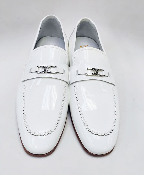Maurice Patent Leather Bit Loafer - White