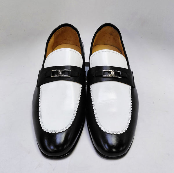 Maurice Spectator Leather Loafer - Black/White