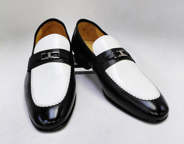 Maurice Spectator Leather Loafer - Black/White