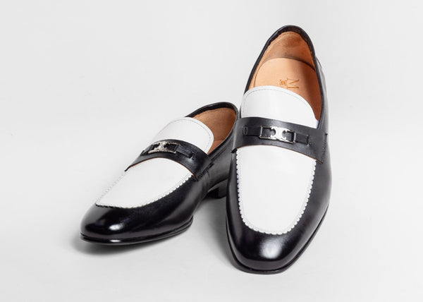 Maurice Spectator Leather Loafer - Black/White
