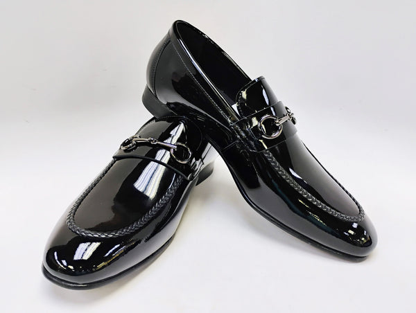 Maurice Patent Leather Bit Loafer - Black