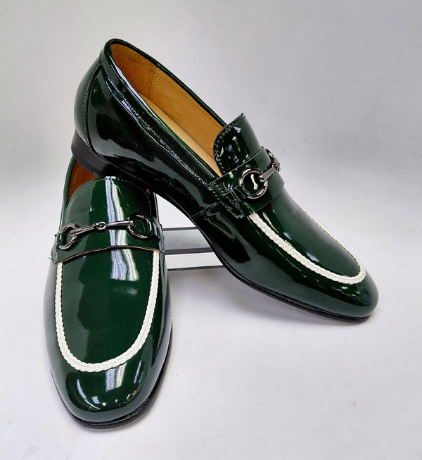 Maurice Patent Leather Bit Loafer - Green