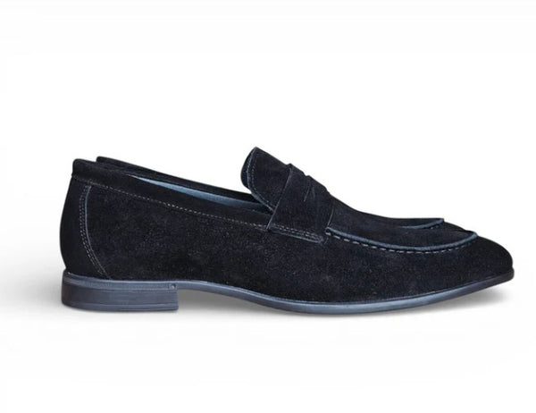Carrucci Suede Penny Loafer - Black