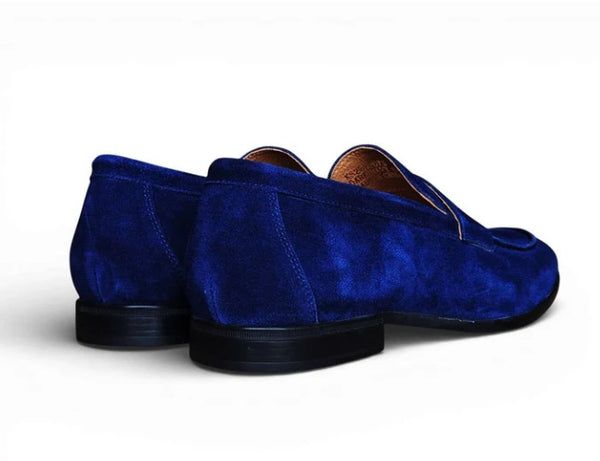 Carrucci Suede Penny Loafer - Navy
