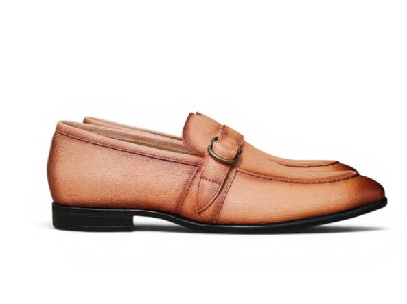 Carrucci Double D Leather Loafer - Peach