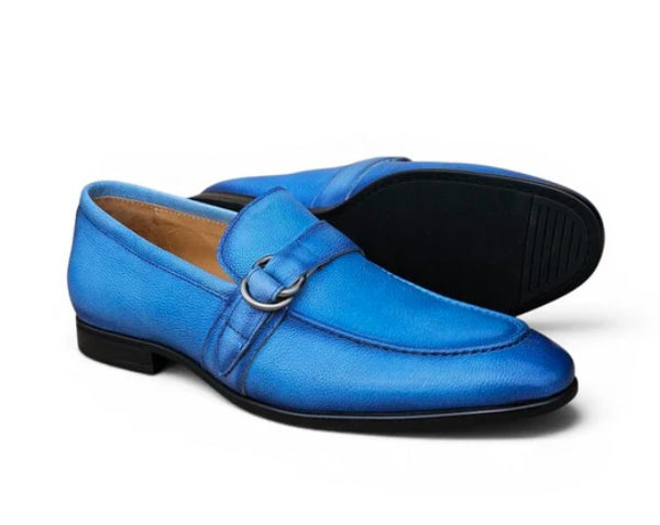 Carrucci Double D Leather Loafer - Sky/Blue
