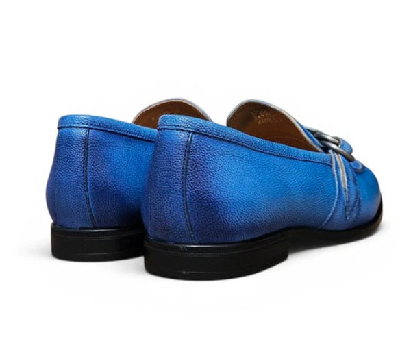 Carrucci Double D Leather Loafer - Sky/Blue
