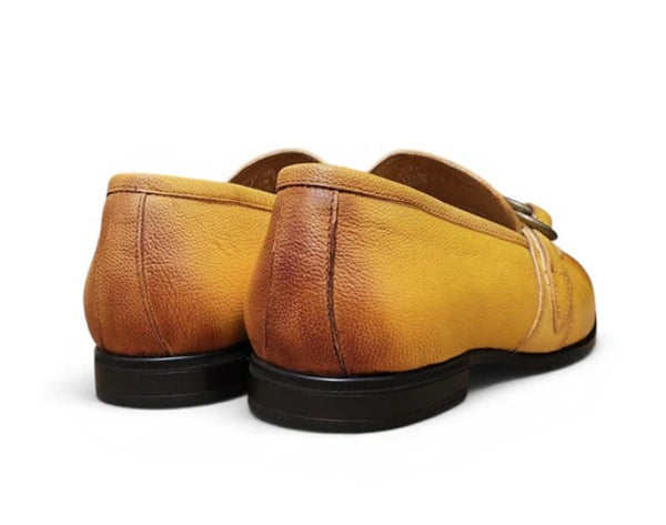 Carrucci Double D Leather Loafer - Yellow